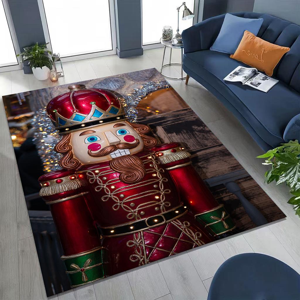 2026 New Nutcracker Merry Christmas Tree Cartoon Puppet Gift Carpet Rug for Bedroom Living Room Sofa Home Doormat Decor,Non-slip