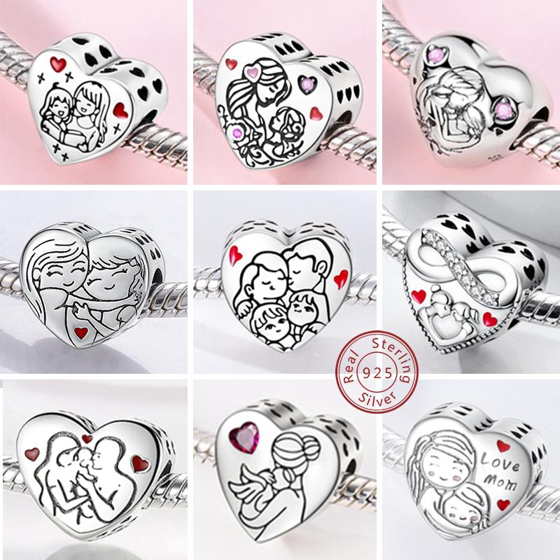 Copper Charm Bead Charms Bead Charms Pendant Heart Shaped Mothers Day Charm Bead Charms for Authentic Bracelets Do It Yourself Fine Jewellery Gift Id