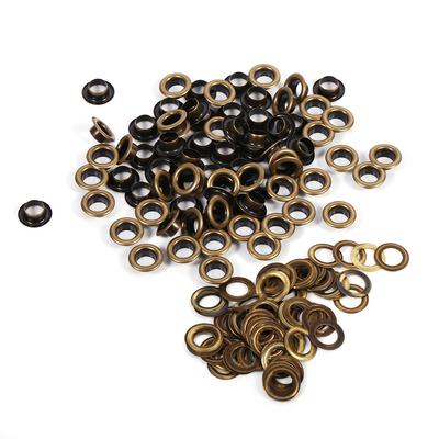 100Sets Bronze Schwarz Gold Runde Öse Ösen Dekoration Zubehör 8mm