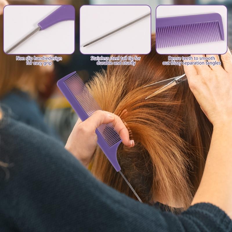 3 Stück Vielseitige Haarstyling-Werkzeuge Toupierbürste Spitzkamm Set Friseur Flecht-Kit