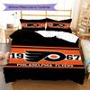 Philadelphia Flyers Logo Pattern Bedding Set Quilt Cover Pillowcase Home Decor Gift (1 * duvet cover + 2 * pillowcase, without core)