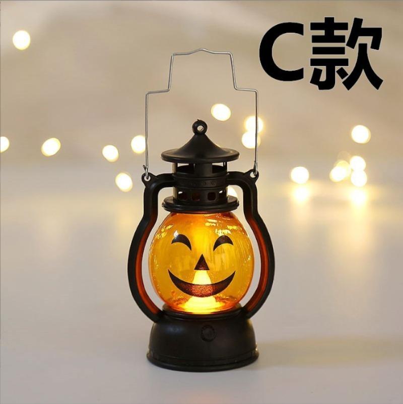 

Halloween Hanging Pumpkin Light LED Ghost Candle Light Vintage Mini Oil Lamp Non-rechargeable Button Cell Home Decor Horror Prop