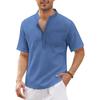 Men's Cotton Casual Pocket Short Sleeve Beach T-Shirt Men's