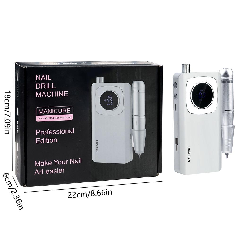 Electric Nail Files Rechargeable Nail Drill 45000RPM Nail Drill Machine for Acrylic and Gel Nails Electric Manicure Set