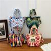 Xinjiang Ethnic Style Adelaide Pattern Canvas Printing Messenger Bag Fashion Handbag Women's Personalized Shoulder Bag