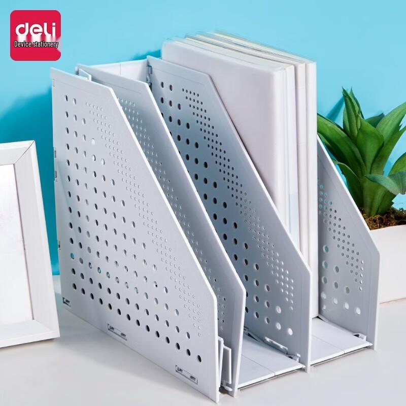 Deli 78995 Foldable 3-Section Desktop File Holder