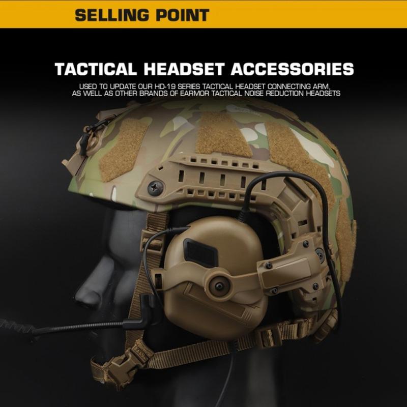 Taktisk hörlursskena fäste för hjälmskena för M-LOK hjälmadapter Brusreducerande hörlurar
