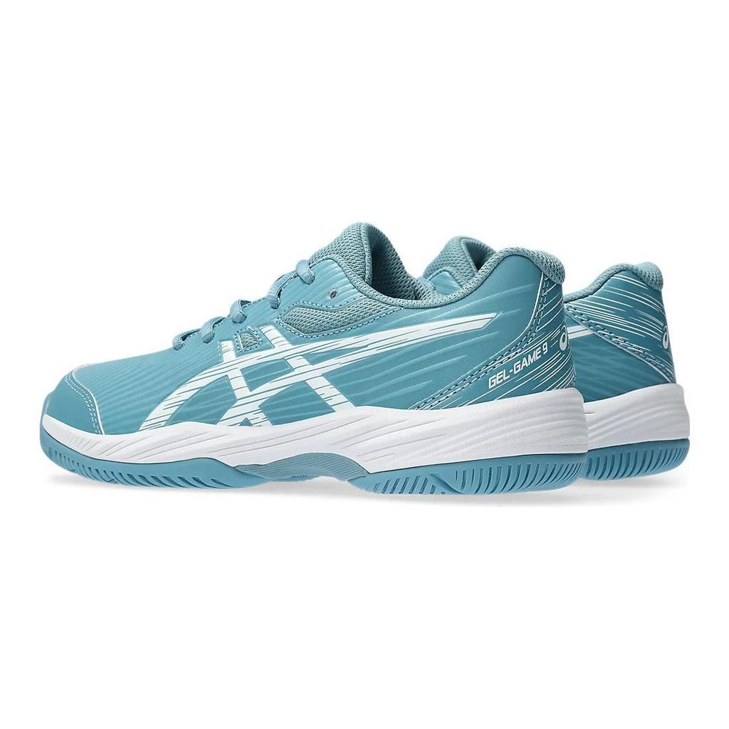 ASICS Gel Game 9 GS Gris Blue Kids Sneakers White 1044A052-402