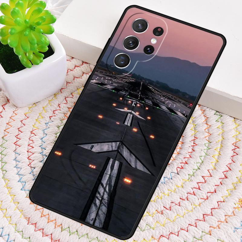 Travel aircraft airport runway TPU Phone Case For Samsung Galaxy note 10 pro S26 S25 S24 S23 S22 Ultra Plus S21 FE S20 Cover