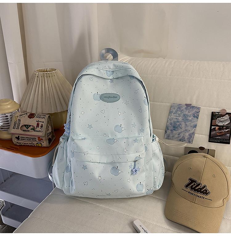 Schoolbag schoolbag female junior high school high school student star printing Korean version backpack Mori high value ins style college student
