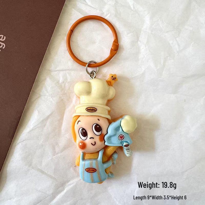 Cute Alien Cartoon Resin Keychain Pendant - Handmade DIY Jewelry Accessories for Girls