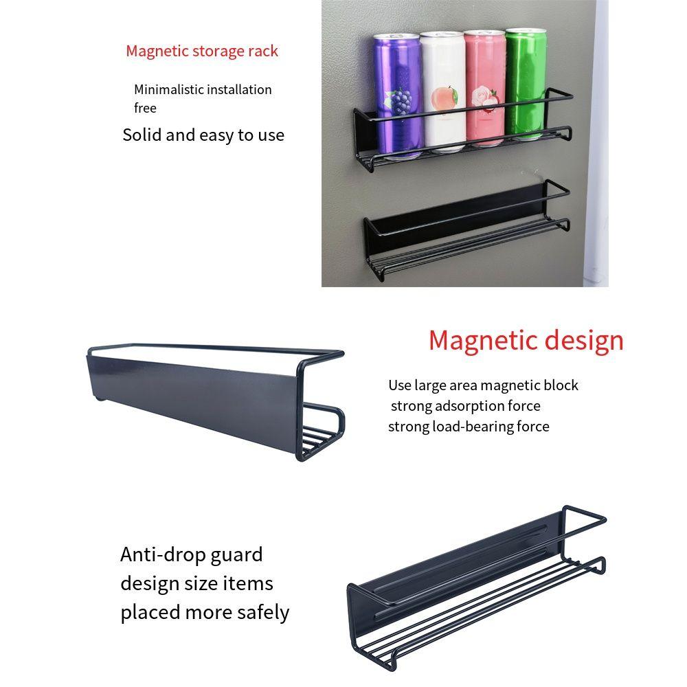 1/2/4Pcs Space Saving Fridge Magnetic Shelf Storage Rack Refrigerator Side Shelf  Cabinet