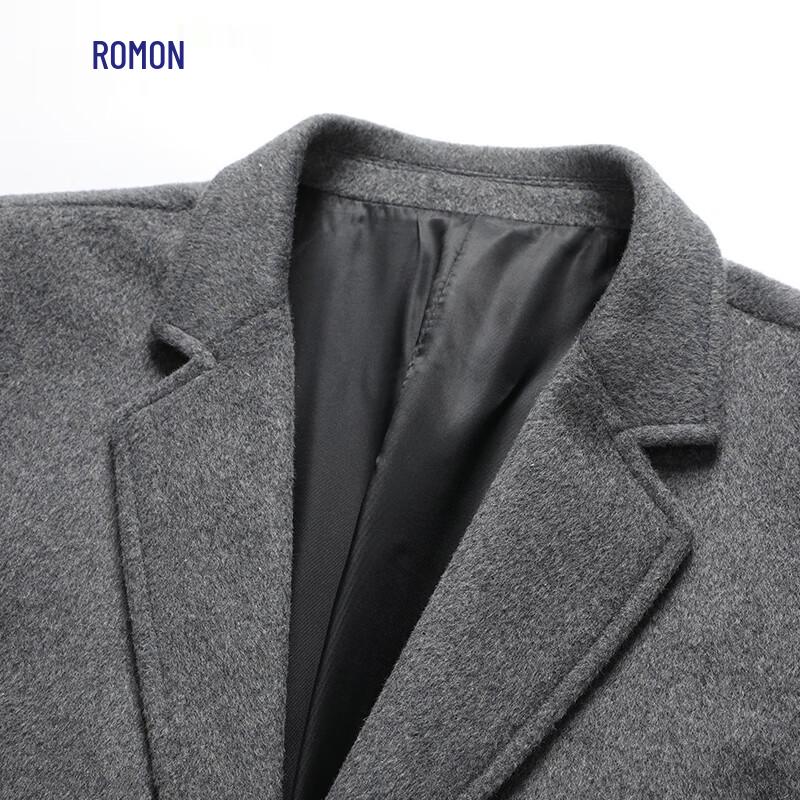 Romon Men's Mid-Length Wool Blend Overcoat