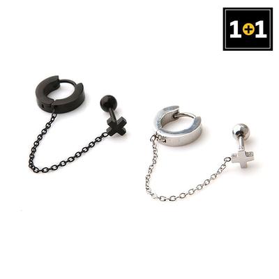 [1+1] Surgical Piercing Round Cross Chain One-Sided Sale