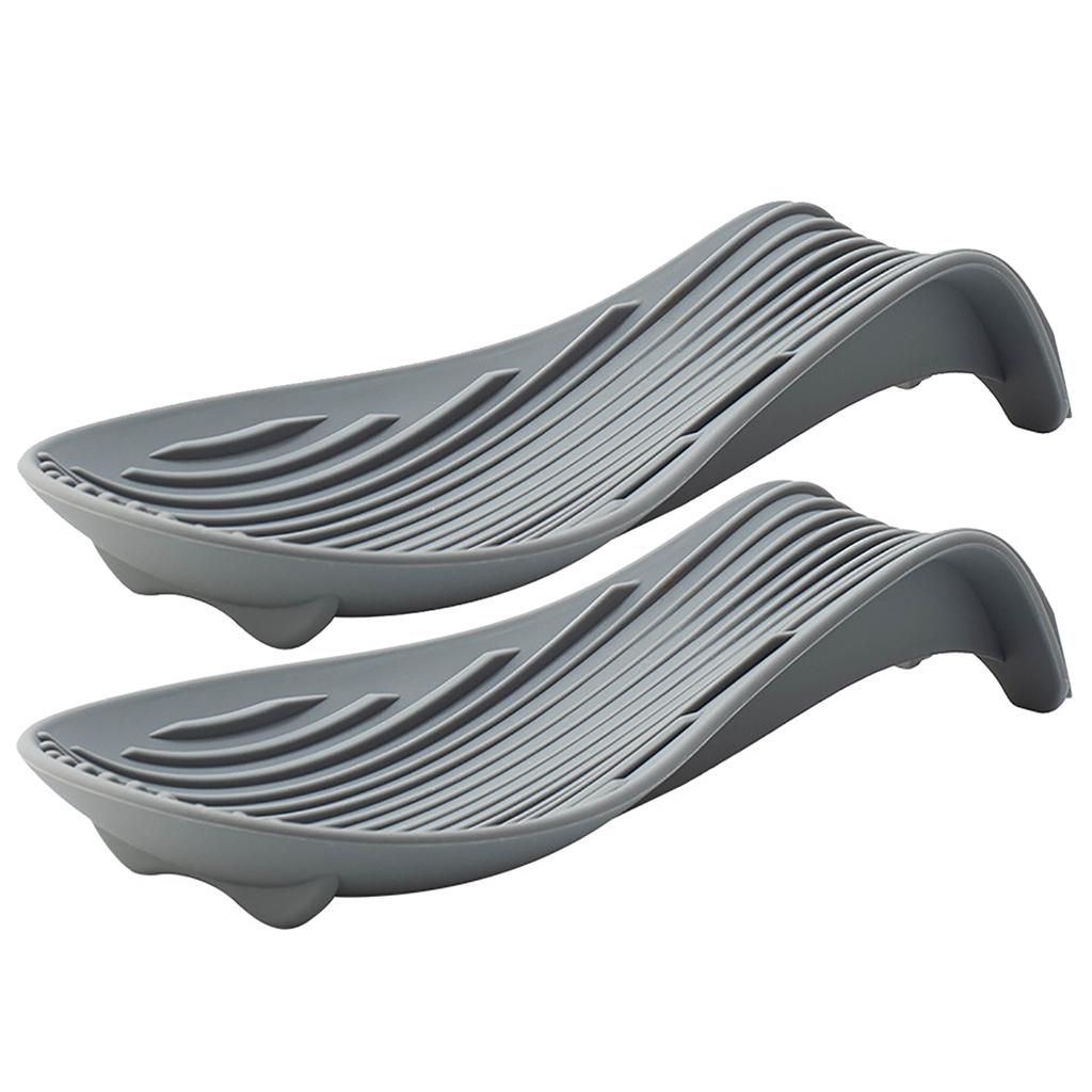 2pcs Creative Silicone Tray Set Kitchen Spatula Soup Spoon Holder Thickened Household Kitchen Utensils with Insulated Spoon Pads
