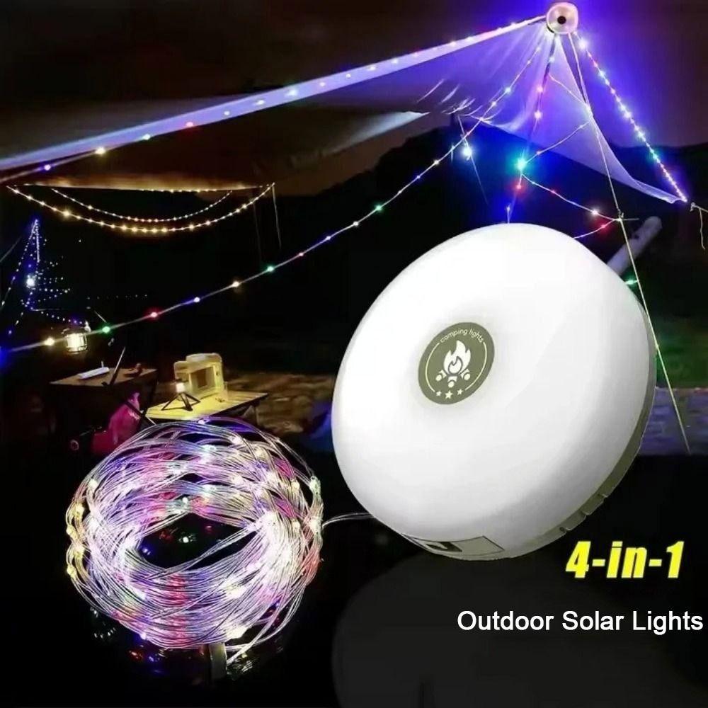 Solar Powered Outdoor Solar Lights USB Rechargeable Tent Light LED Camping Lamp  Garden Decoration