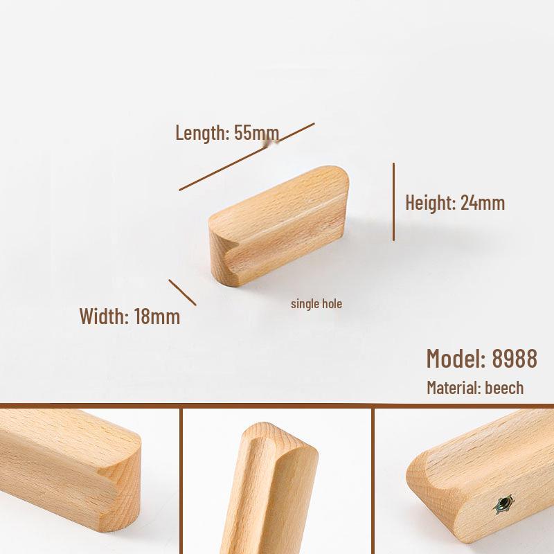 Solid Wood Cartoon Drawer Pull Knob for Children's Room