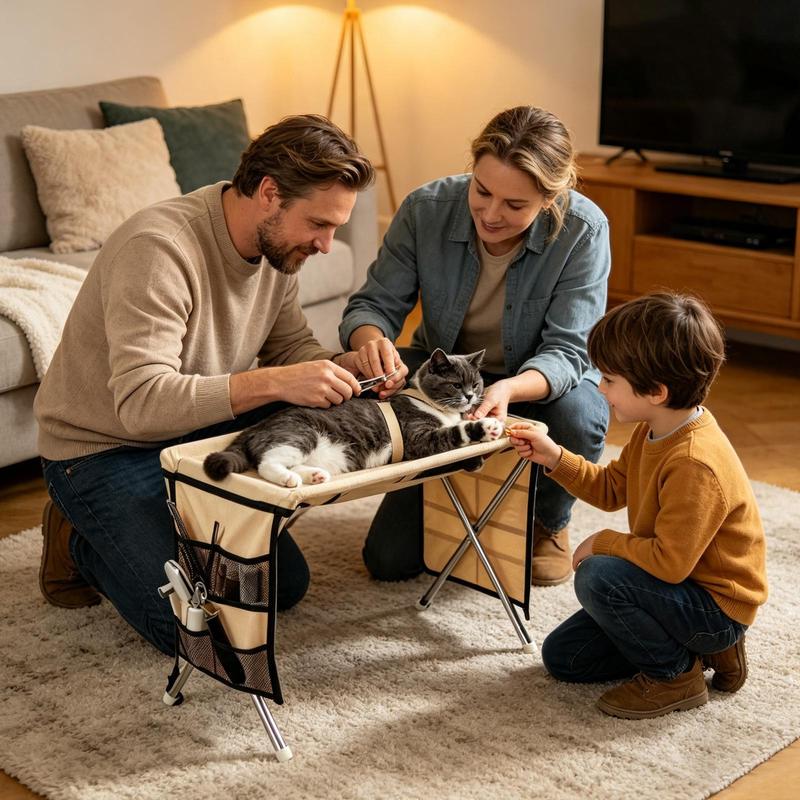 Cat Grooming Table Detachable Pet Care Bed Small Breathable Support Bed Cat Grooming Hammock For Puppy Kitten Bathing Trimming