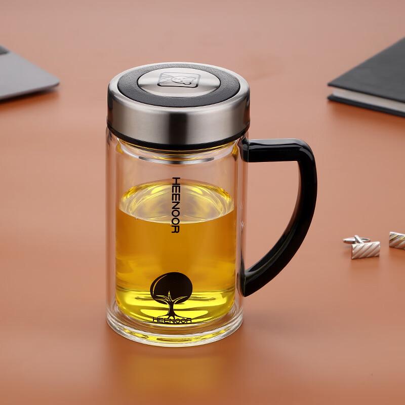 Heenoor Double-Walled Glass Tea Infuser Mug