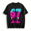 Fun Melted Donut Number 67 Print Casual T-Shirt Pure Cotton T-shirt