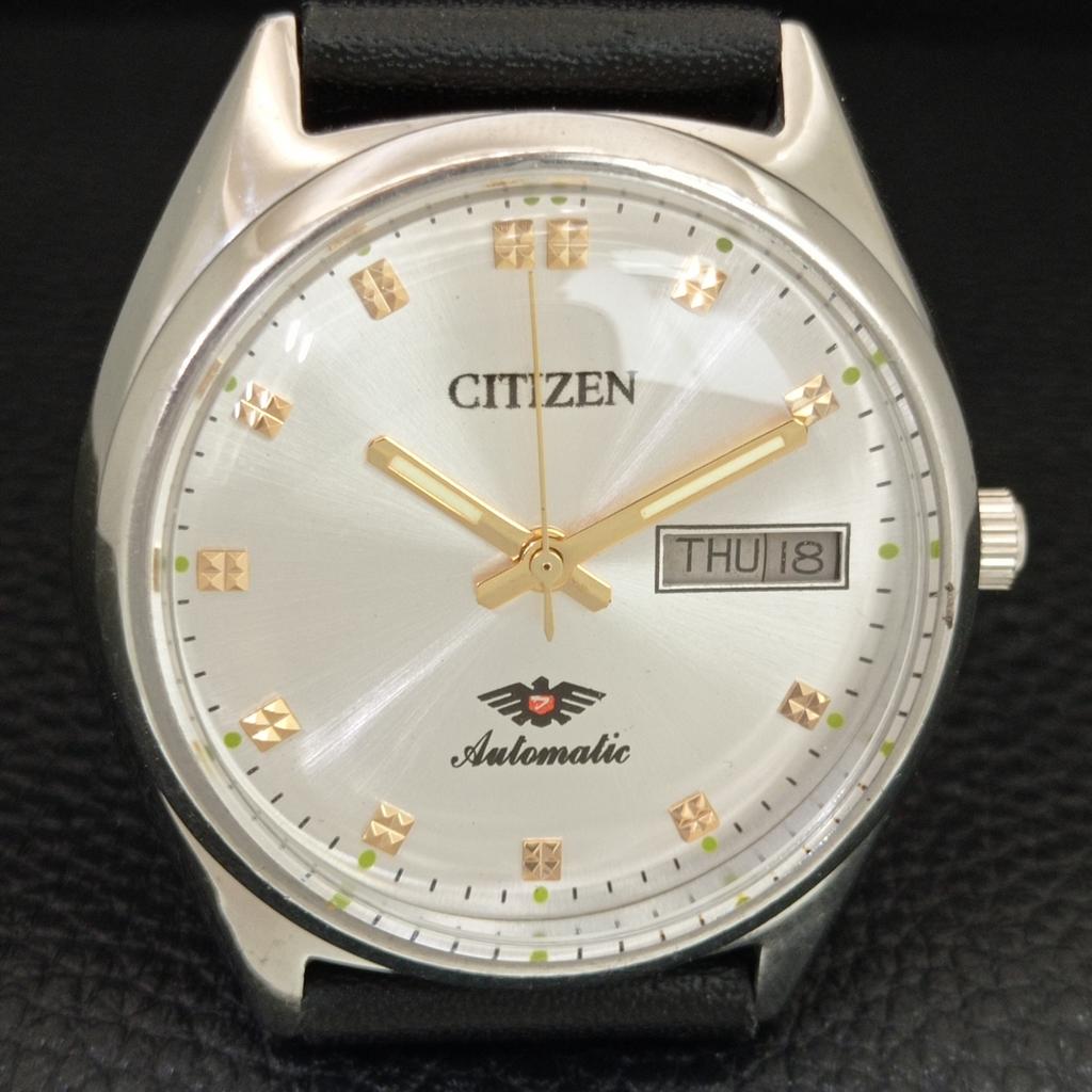 AUTOMATIC VINTAGE CITIZEN 8200 JAPAN MENS SILVER COLOR DIAL WATCH a706837-1