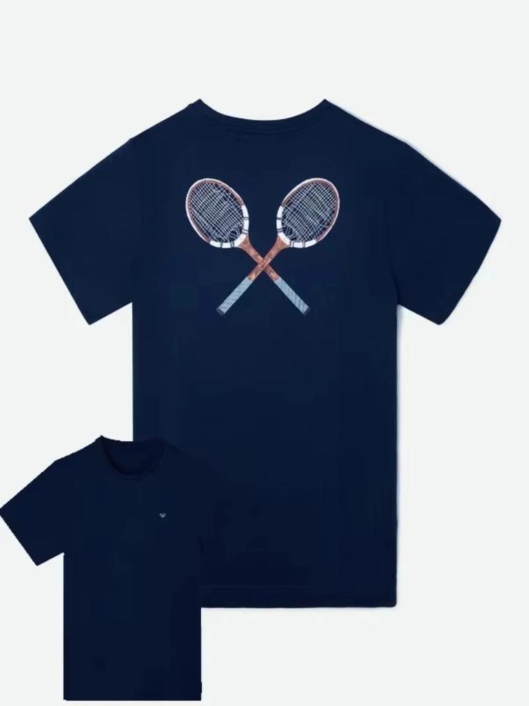 2025 Silbon Summer Tennis Season Cotton T Shirt Men's Women's Classic Print Cotton Casual Round Neck Short Sleeve Unisex Tee