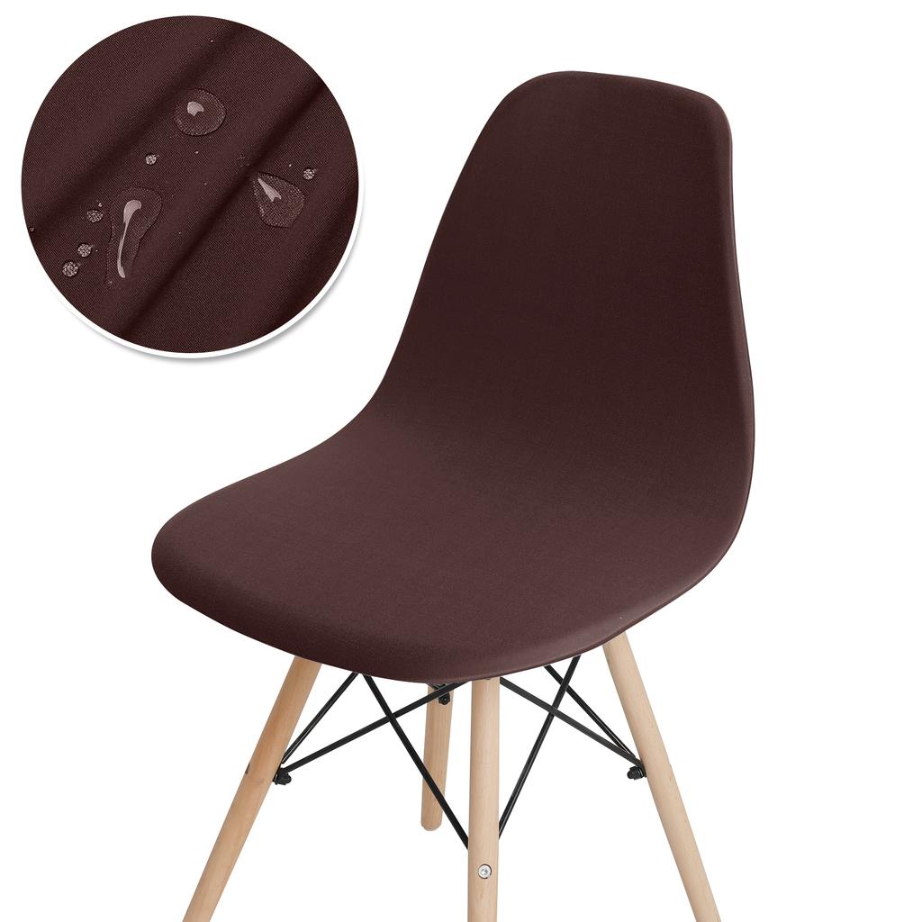 Waterproof Shell Chair Cover Elastic Short Back Chair Cover Stretch Solid Color Chair Seat Cover For El Home Living Room 1Pc