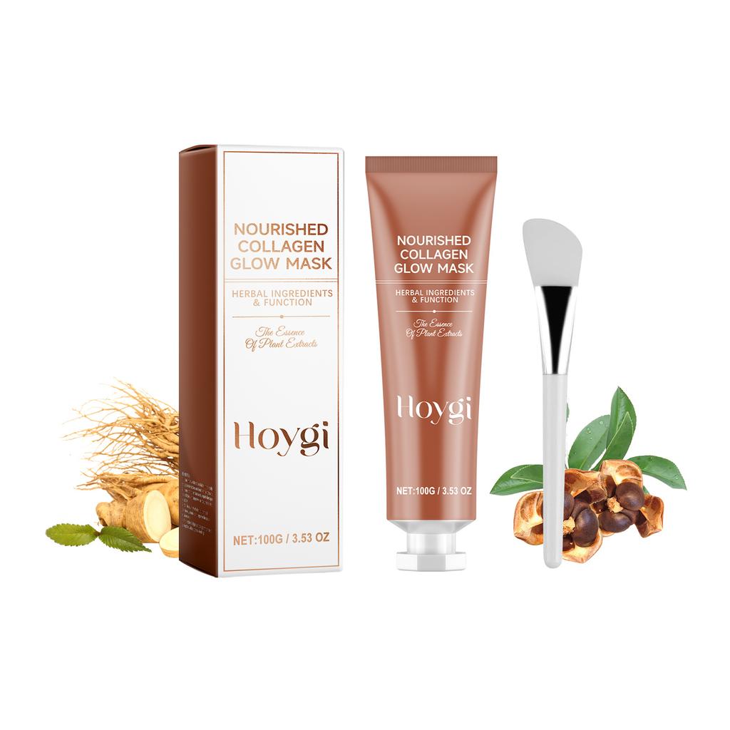 Maschera viso peeling e lacrimazione al collagene da 100 g. Maschera per il viso idratante, idratante e rassodante per la pelle con pennello per maschera facciale