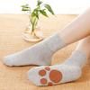 5Pairs Funny Cartoon Mid-calf Socks Autumn Tube Socks Women Soft Bear Claw Cotton Socks  Student