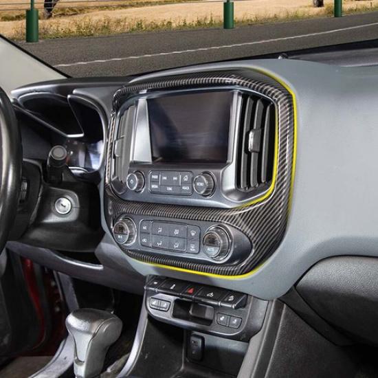 Carbon Fiber GPS Navigation Panel Cover Trim for Chevy Colorado/GMC Canyon 2014+