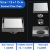 Invisible Floor Drain 304 Stainless Steel Black Brushed Bathroom Shower Drainage Square Waste Filter Floor Drains 10/11/12/15cm