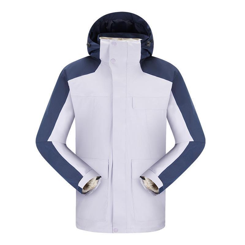 

Унисекс 3-в-1 Водонепроницаемый, Ветрозащитный, Устойчивый к пятнам костюм для активного отдыха для пеших походов и кемпинга Small