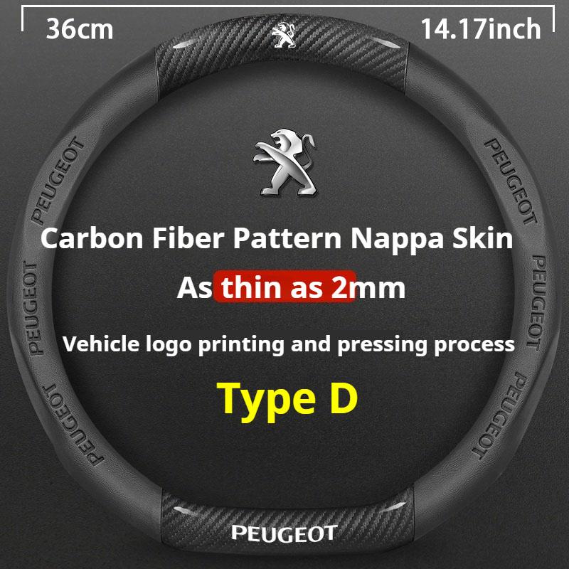 Peugeot GT-Line 206 207 208 307 308 406 407 408 508 607 2008 3008 4008 5008 RCZ Rifter GT İçin Deri Araba Direksiyon Simidi Kılıfı