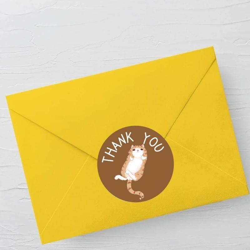 

62KD 500 шт./рулон Круглые наклейки для запечатывания с кошкой 1,0 для Идеально для детского душа, свадебного душа CHINA