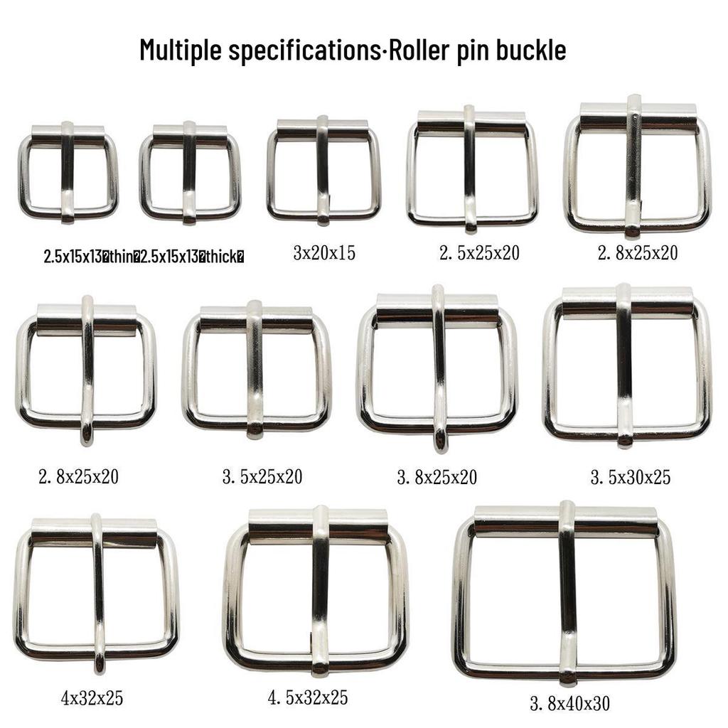 Fivela de Rolo Ajustável de Ferro Prateado para Mochilas e Bolsas