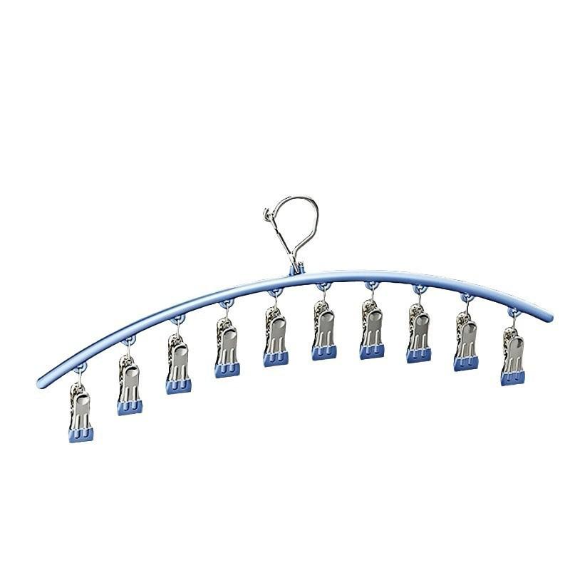 Rust-Proof Multi-Functional Drying Rack with Seamless Clip Clamps for Socks and Clothing Storage.
