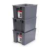 Medium Stackable Plastic Storage Bin Ideal Garage Organization Heavy Duty Nesting Container with Durable Handles Rust Water