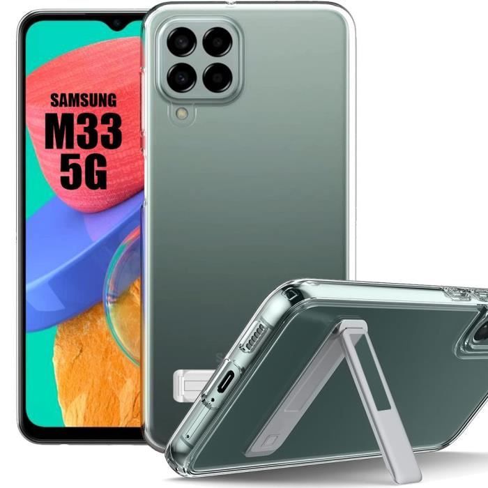 Silicone Case - Samsung - Galaxy M33 5G - Transparent - Slim - Adjustable 95° Stand