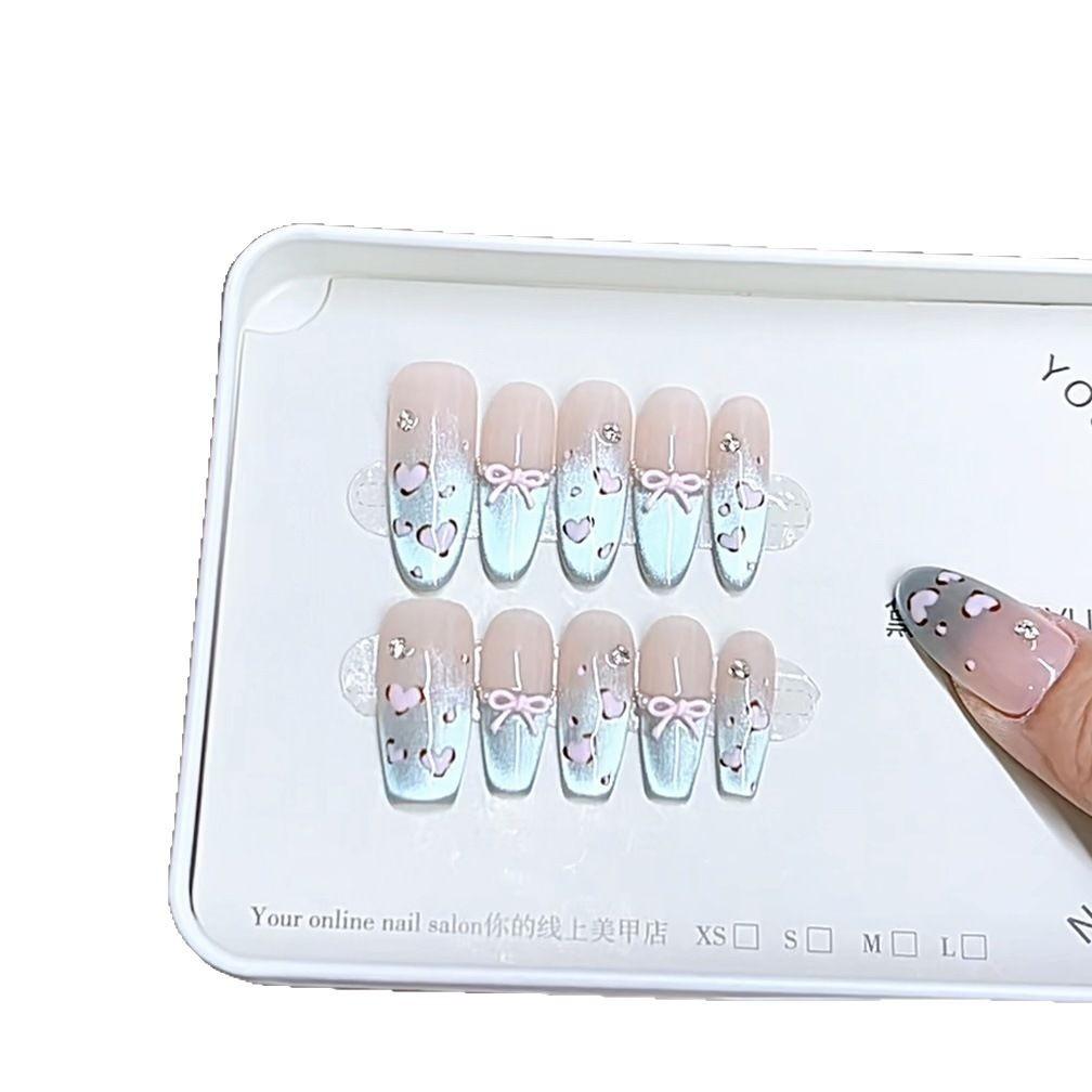 Hand-woven Armor Sea Salt Crisp Three-dimensional Hand-painted Love Butterfly Cat Eyes Pure Temperament Manicure Sticker