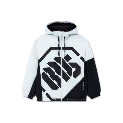 Li-Ning SS22 Badfive Series Letter Print Loose Sports Hooded Jacket Men Outerwear White AFDS075-1