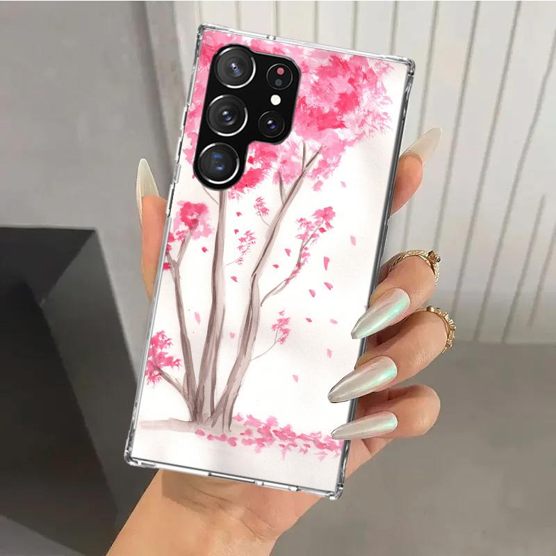 Cherry Blossom Tree Phone Case for Samsung Galaxy S26 S24 S23 Ultra S25 Edge S22 S21 Plus S20 FE + Soft Print Shell Funda Galaxy