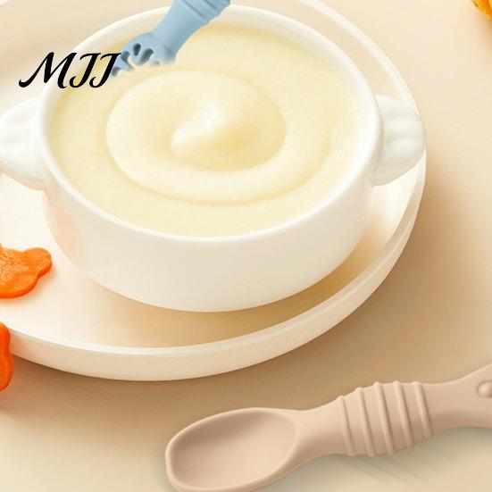 Soft Tip Spoons for Newborns 2Pcs Silicone Baby Spoon, Toddler Training Spoon Puree Fruit Puree, Babies Non-Slip Handle Infant Feeding Self
