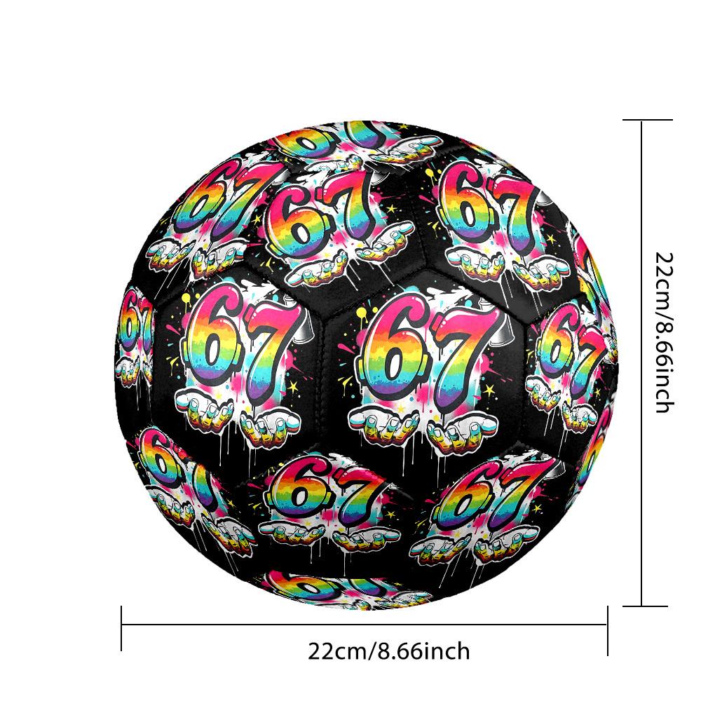 1pc Graffiti Art Theme Soccer Ball Football, Size 5, Lightweight PVC, Outdoor Training Soccer Ball,Gift C6555