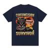 Circumcision Survivor Funny Cat Meme T Shirt Men Women Vintage T-shirts Casual Cotton Short Sle