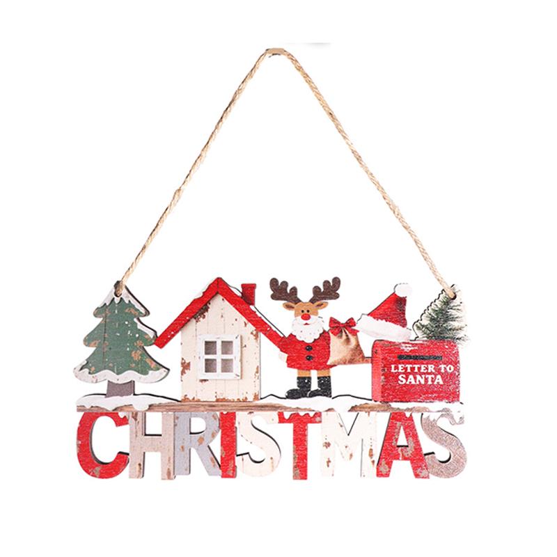 

Рождественский подвесной кулон Деревянные поделки Рождественская елка Санта Клаус Настенное украшение Натал Навидад Рождественский декор С Новым годом