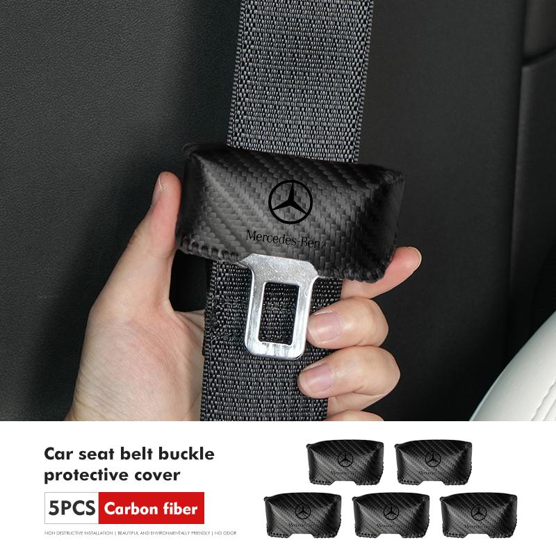 AABHZ1 For Benz Car Logo Seat Belt Buckle Protective Cover Anti-Collision Cover Accessories AMG Exclusive A C E R V Class CLA CLS C180