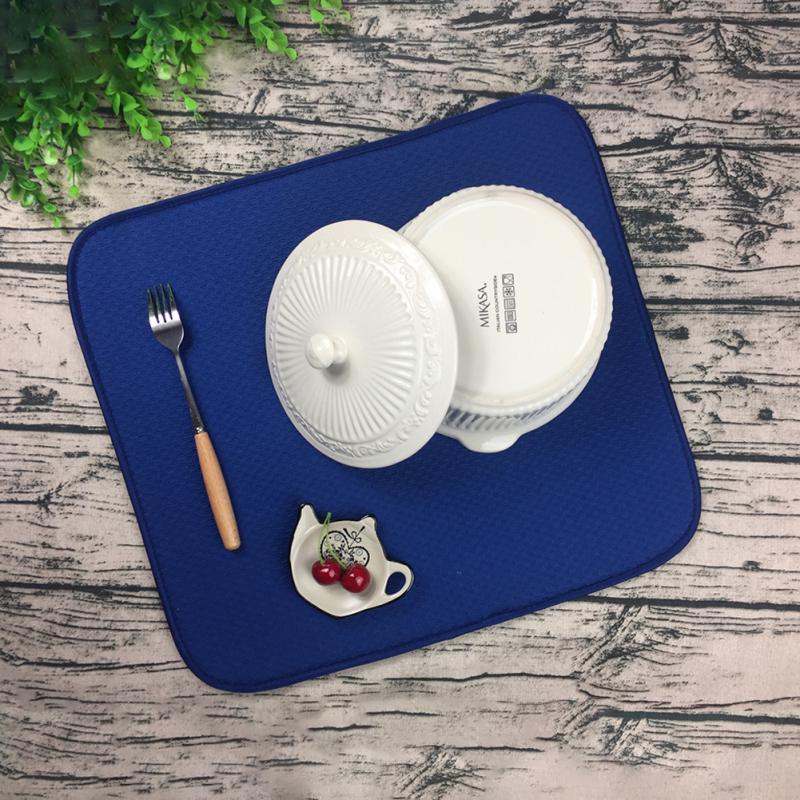 Mutfak Tezgahları, Lavabolar için Ultra Emici Çift Taraflı Mikrofiber Bulaşık Kurutma Matı ve Koruyucu -