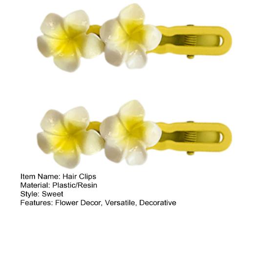 1 Pair Women Hair Clips Flower Shape Hair Barrettes Strong Grip Decorative Hair Pins Beach Vacation Daily Party Hair Accessories
