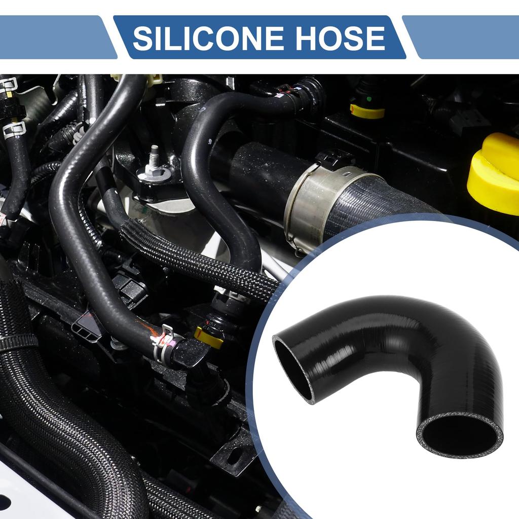 X AUTOHAUX 1pcs 54mm/2.13" ID 90mm/3.54" Length 135 Degree Black Car Silicone Hose Hose Universal