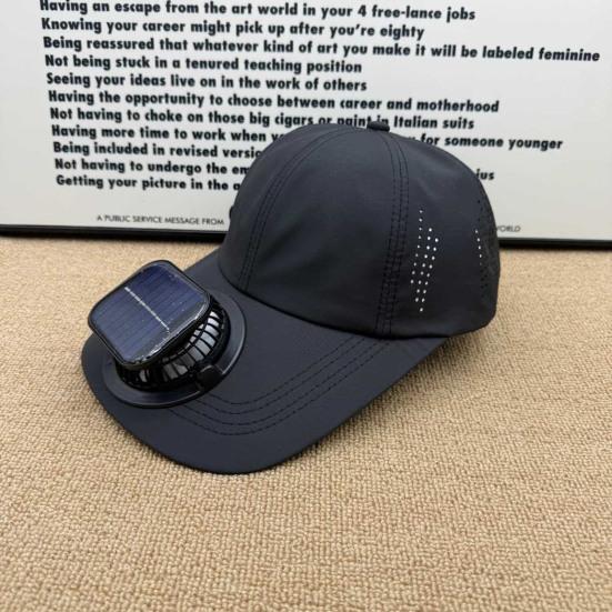 Baseballová čepice s okrajem proti UV záření, vestavěným tichým ventilátorem, 3 rychlostmi, solárním duálním napájením, USB nabíjením, rychleschnoucí, sluneční kšiltovka